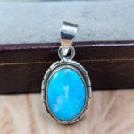 White Water Turquoise 1" 925 Sterling Silver Pendant (REXT49-537)