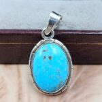 White Water Turquoise 1.25" 925 Sterling Silver Pendant (REXT49-540)