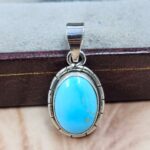 White Water Turquoise 1" 925 Sterling Silver Pendant (REXT49-544)
