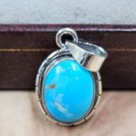 White Water Turquoise 1" 925 Sterling Silver Pendant (REXT49-545)
