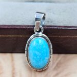 White Water Turquoise 1" 925 Sterling Silver Pendant (REXT49-547)