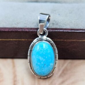 White Water Turquoise 1" 925 Sterling Silver Pendant (REXT49-547)