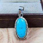 White Water Turquoise 1.25" 925 Sterling Silver Pendant (REXT49-549)