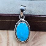 White Water Turquoise 1.25" 925 Sterling Silver Pendant (REXT49-553)