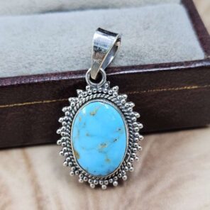 White Water Turquoise 925 Sterling Silver Pendant (REXT8-229)