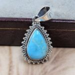 White Water Turquoise 925 Sterling Silver Pendant (REXT8-226)