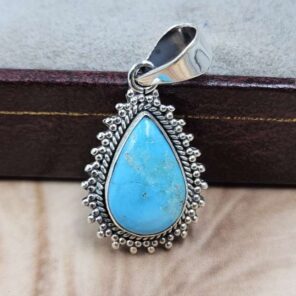 White Water Turquoise 925 Sterling Silver Pendant (REXT8-226)