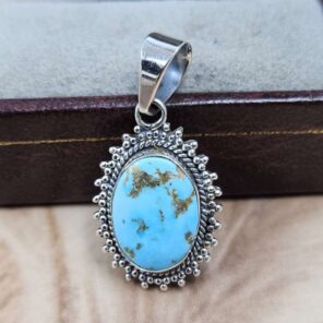 White Water Turquoise 925 Sterling Silver Pendant (REXT8-231)