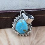 White Water Turquoise 925 Sterling Silver Pendant (REXT8-219)