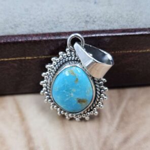 White Water Turquoise 925 Sterling Silver Pendant (REXT8-219)