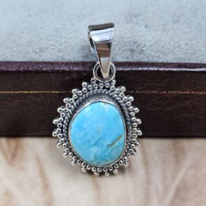 White Water Turquoise 925 Sterling Silver Pendant (REXT8-220)