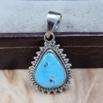 White Water Turquoise 925 Sterling Silver Pendant (REXT8-224)