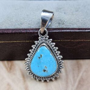 White Water Turquoise 925 Sterling Silver Pendant (REXT8-224)
