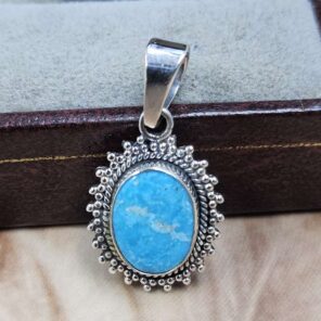 White Water Turquoise 925 Sterling Silver Pendant (REXT8-233)