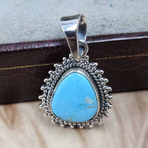 White Water Turquoise 925 Sterling Silver Pendant (REXT8-222)