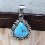 White Water Turquoise 925 Sterling Silver Pendant (REXT8-223)