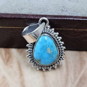 White Water Turquoise 925 Sterling Silver Pendant (REXT8-221)