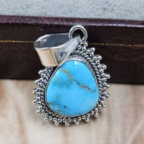 White Water Turquoise 925 Sterling Silver Pendant (REXT8-217)