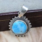White Water Turquoise 925 Sterling Silver Pendant (REXT8-216)