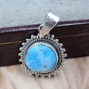 White Water Turquoise 925 Sterling Silver Pendant (REXT8-216)