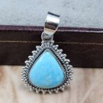 White Water Turquoise 925 Sterling Silver Pendant (REXT8-227)