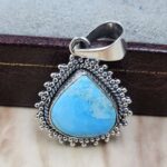 White Water Turquoise 925 Sterling Silver Pendant (REXT8-225)