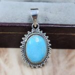 White Water Turquoise 925 Sterling Silver Pendant (REXT8-232)