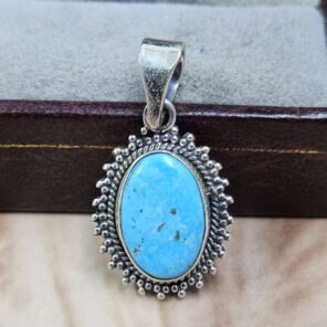 White Water Turquoise 925 Sterling Silver Pendant (REXT8-230)