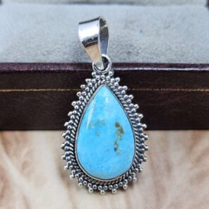 White Water Turquoise 925 Sterling Silver Pendant (REXT8-228)