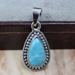 White Water Turquoise 925 Sterling Silver Pendant (REXT8-209)