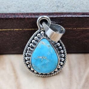 White Water Turquoise 925 Sterling Silver Pendant (REXT8-203)