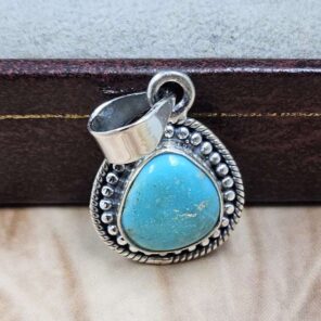 White Water Turquoise 925 Sterling Silver Pendant (REXT8-214)