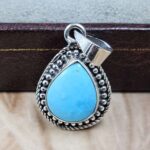 White Water Turquoise 925 Sterling Silver Pendant (REXT8-206)