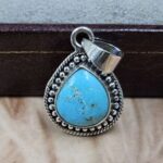 White Water Turquoise 925 Sterling Silver Pendant (REXT8-202)
