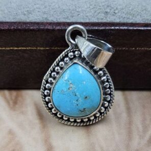 White Water Turquoise 925 Sterling Silver Pendant (REXT8-202)