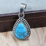 White Water Turquoise 925 Sterling Silver Pendant (REXT8-207)