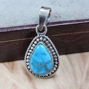 White Water Turquoise 925 Sterling Silver Pendant (REXT8-207)
