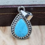 White Water Turquoise 925 Sterling Silver Pendant (REXT8-212)