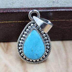 White WatervTurquoise 925 Sterling Silver Pendant (REXT8-212)