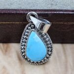 White WatervTurquoise 925 Sterling Silver Pendant (REXT8-205)