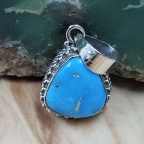 White Water Turquoise 925 Sterling Silver Pendant (REXT8-254)