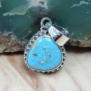 White Water Turquoise 925 Sterling Silver Pendant (REXT8-252)
