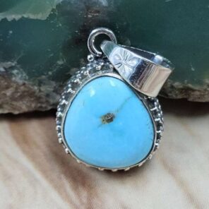 White Water Turquoise 925 Sterling Silver Pendant (REXT8-266)