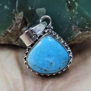 White Water Turquoise 925 Sterling Silver Pendant (REXT8-255)