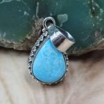White Water Turquoise 925 Sterling Silver Pendant (REXT8-259)