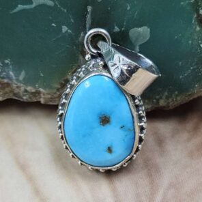 White Water Turquoise 925 Sterling Silver Pendant (REXT8-264)