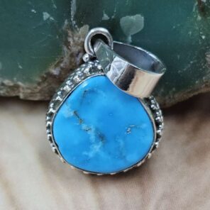 White Water Turquoise 925 Sterling Silver Pendant (REXT8-262)