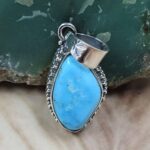 White Water Turquoise 925 Sterling Silver Pendant (REXT8-265)