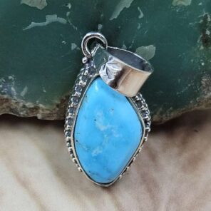 White Water Turquoise 925 Sterling Silver Pendant (REXT8-265)