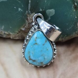 White Water Turquoise 925 Sterling Silver Pendant (REXT8-258)